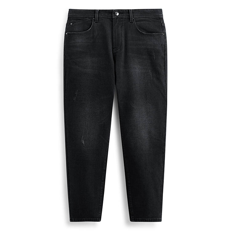 PEACEBIRD MEN Jeans Men's Denim Black 1 Straight Fit Pants
