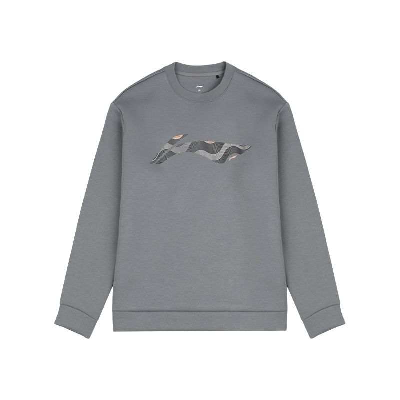 Li-Ning Li Ning Sweatshirts Men's Shadow Gray Crew Neck Moderate