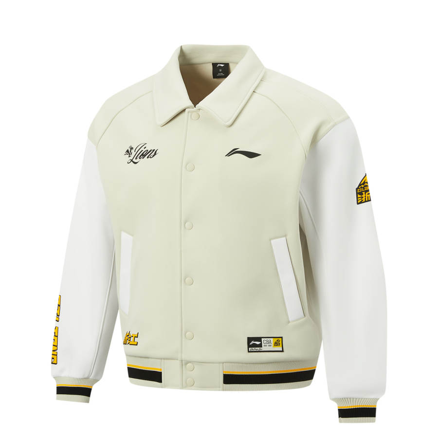 Li-Ning Li Ning Basketball Collection Minimalist Style Fleece Lined Versatile Multicolor Lapel Loose Fit Jackets & Coats Men's