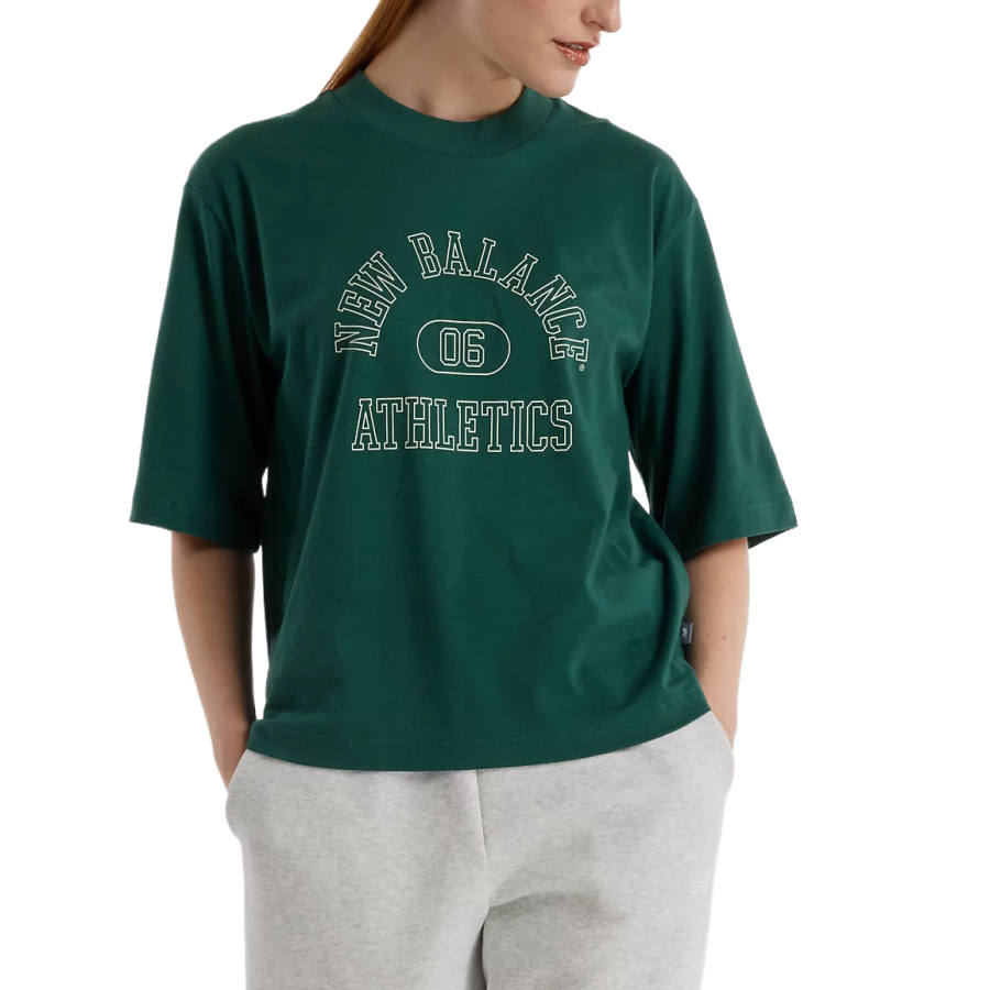 New Balance New Balance T Shirts Women's Night Green Crew Neck