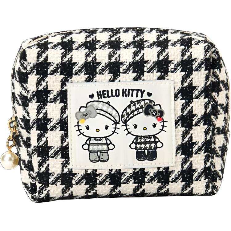 Sanrio Houndstooth Polyester Travel Storage Bag Women's Black White