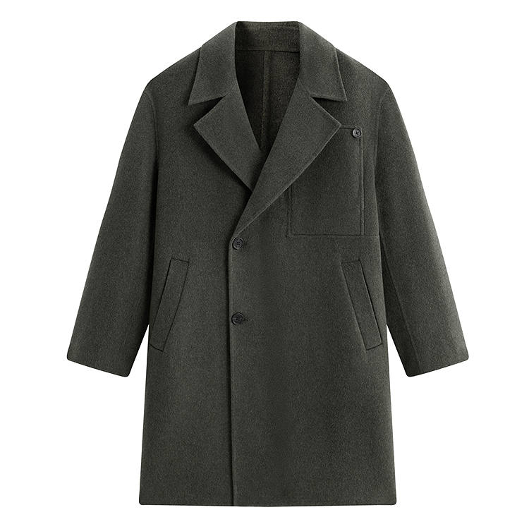 PEACEBIRD MEN Coats Men's Olive Green 1 Suit Collar Moderate