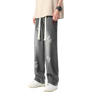 Dnnnnx Jeans Unisex Moderate Straight Fit Pants