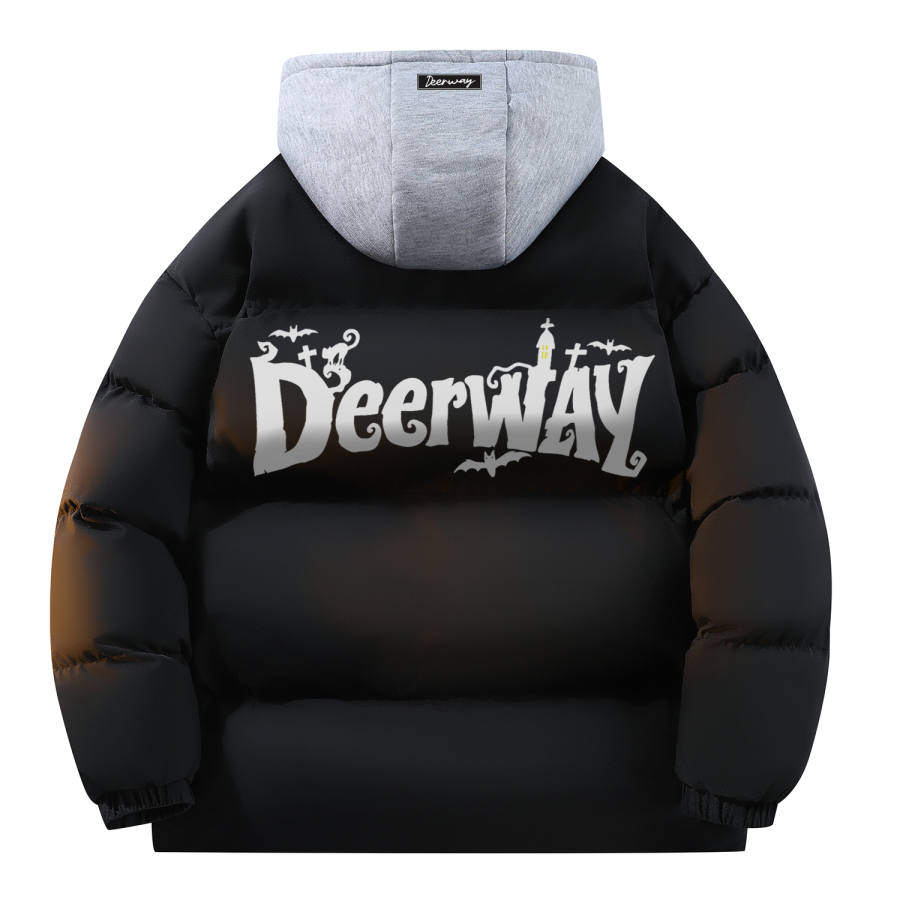 DEERWAY Puffer Jackets Unisex Hooded Thickened Padded Puffer Jacket