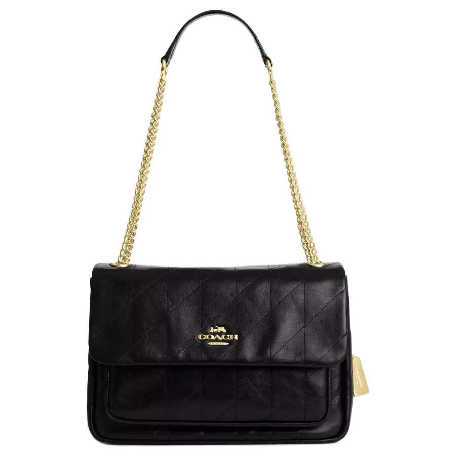 COACH Crossbody Cow Leather Crossbody Bag, Shoulder Bag Large Women's Black