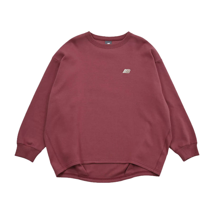 New Balance New Balance Sweatshirts Women's Washed Burgundy Wine Crew Neck Moderate