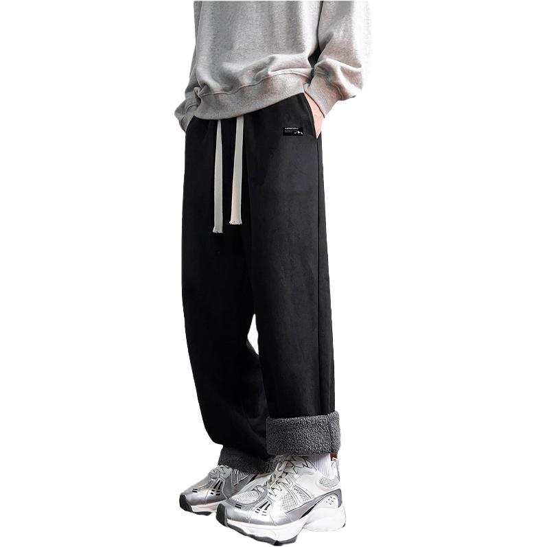 WARRIOR Casual Pants Unisex Thickened And Fleece Lined Straight Fit Pants