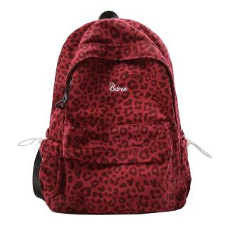 Villelon Canvas Backpack Unisex Red/Blue/Brown