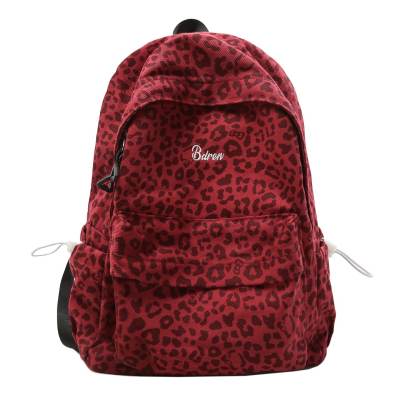 Villelon Canvas Backpack Unisex Red/Blue/Brown
