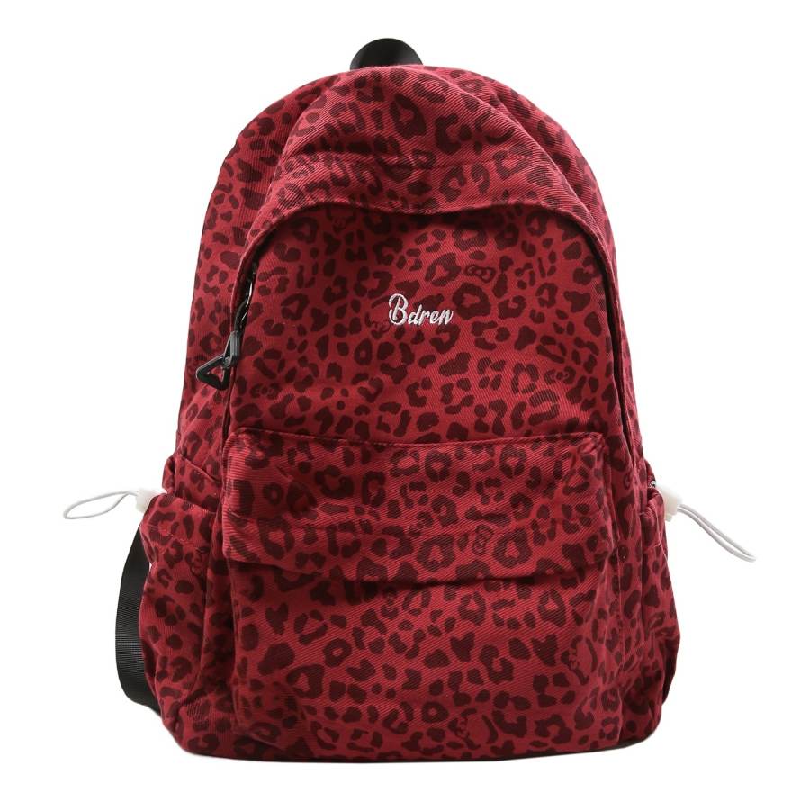 Villelon Canvas Backpack Unisex Red/Blue/Brown