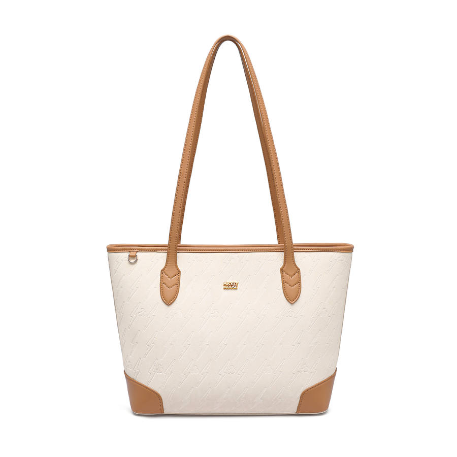 Disney Mickey Mouse Pu Tote Regular Women's Ecru