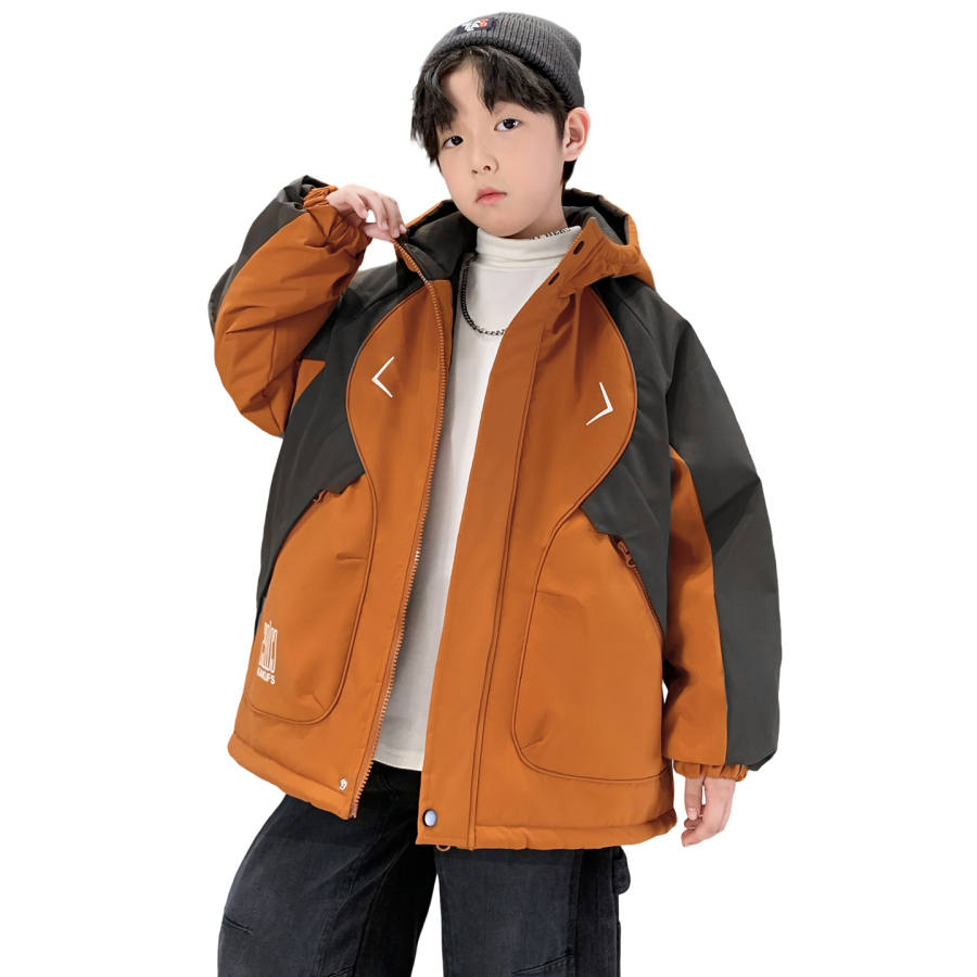 PLANDOO Kids Parka Coats Hooded Thickened And Fleece Lined