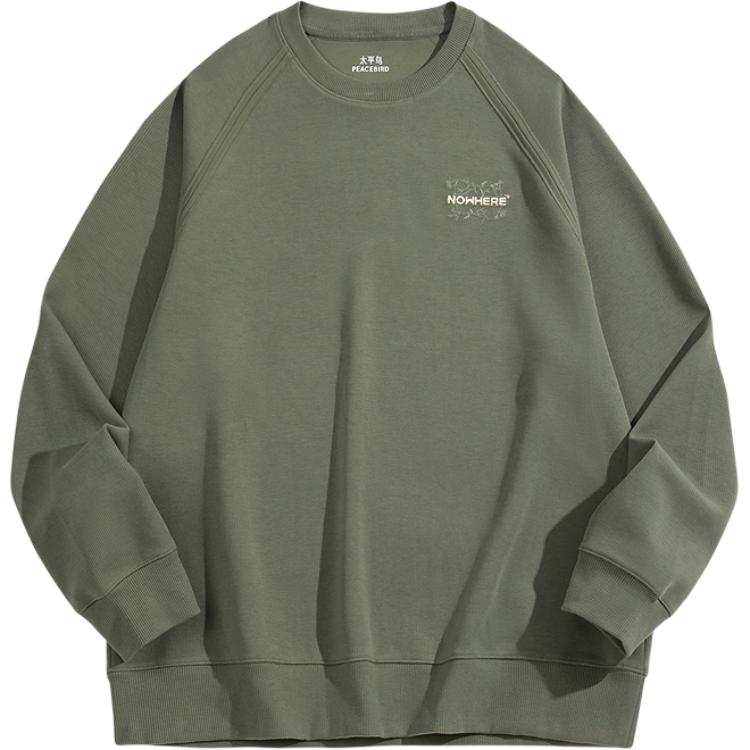 PEACEBIRD MEN Sweatshirts Men's Martini Olive 1 Crew Neck Moderate