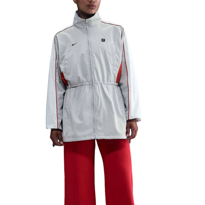 Nike Nike Sportswear Jackets Women's Gray Fog/White/University Red Stand Collar Moderate Other