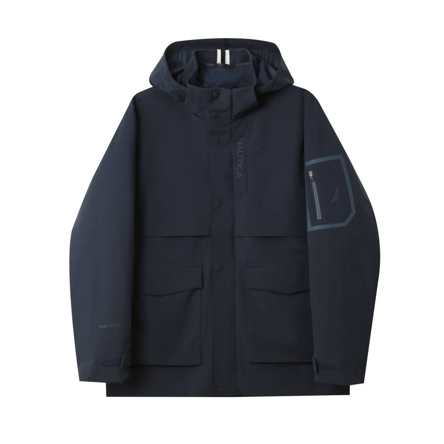 NAUTICA Down Jackets Men's Navy Blue 4NV Detachable Hood Moderate 3 In 1 Down Jacket
