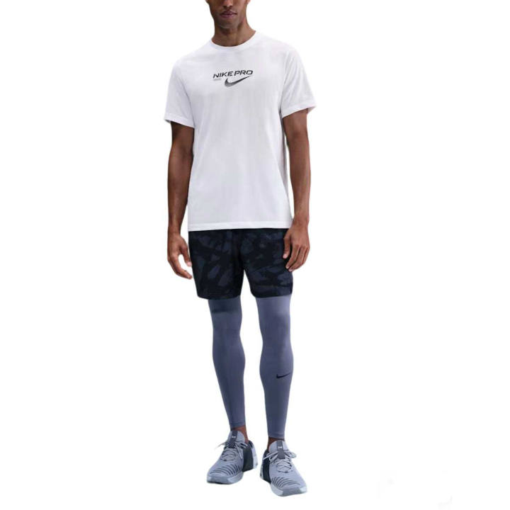 Nike Nike Dri Fit T Shirts Men's White Crew Neck Moderate Straight Fit