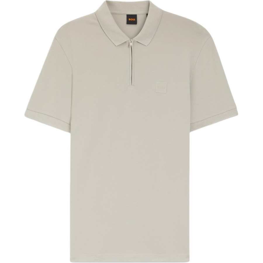 HUGO BOSS Polo Shirts Men's Light Gray Lapel Moderate