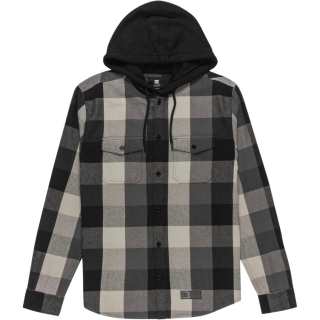 DCSHOES DC Shoes Ruckus Hooded Long Sleeve Shirt Plaid Hooded Long Sleeved Men's