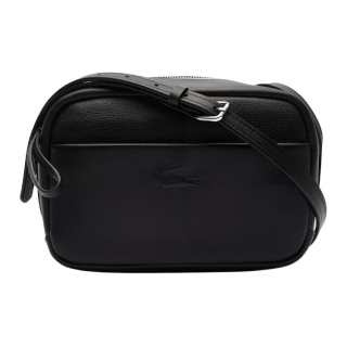 LACOSTE Cow Leather Crossbody Bags Women's Black