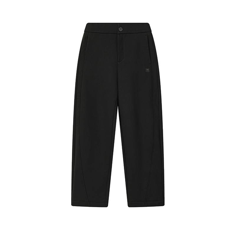 FILA MILANO Fleece Lined Thermal Comfortable 100% Cotton Fashion Versatile Solid Color Loose Fit Casual Pants Women's