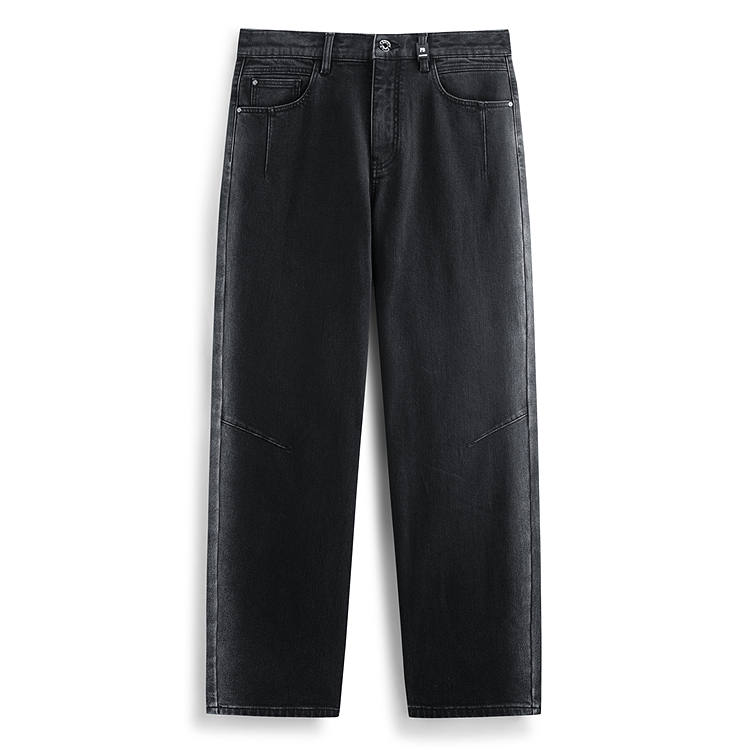 PEACEBIRD MEN Jeans Men's Denim Dark Gray 1 Straight Fit Pants