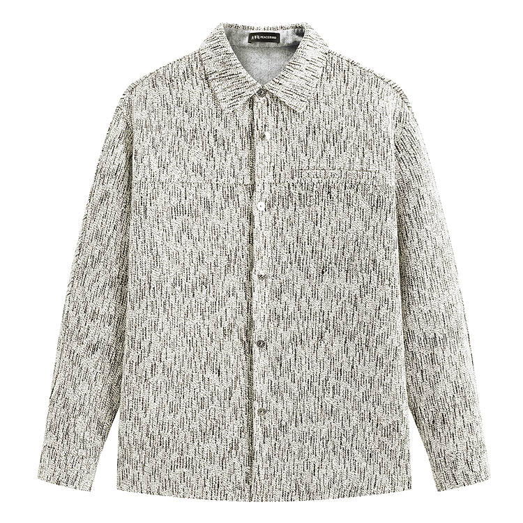 PEACEBIRD MEN Shirts Men's Mist White 1 Lapel Moderate