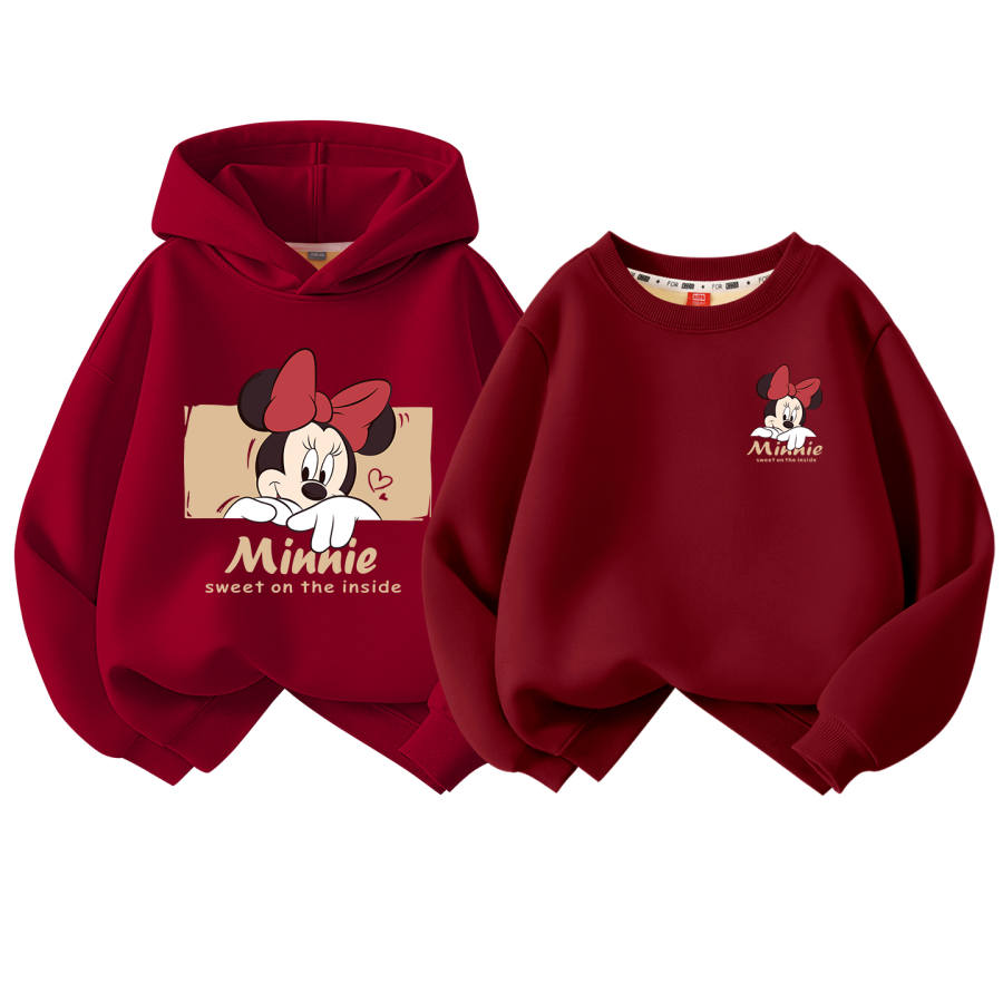 Disney Sweatshirt Basic Fleece Lined Hooded Cashmere Top Fall Winter Kids'