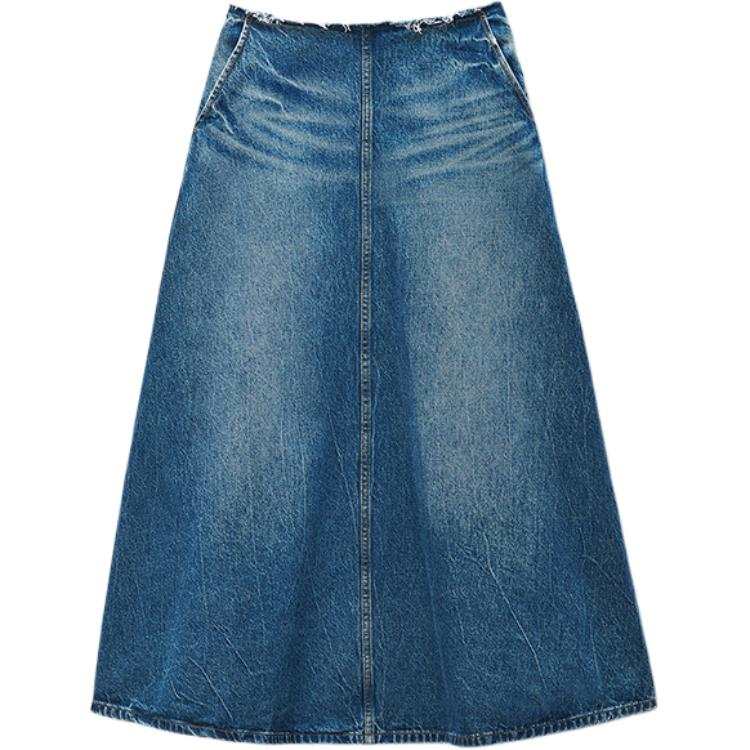 Alexander Wang Alexander Wang Logo Patch A-Line Denim Skirt