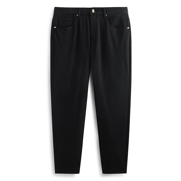 PEACEBIRD MEN Jeans Men's Denim Pitch Black 1 Straight Fit Pants