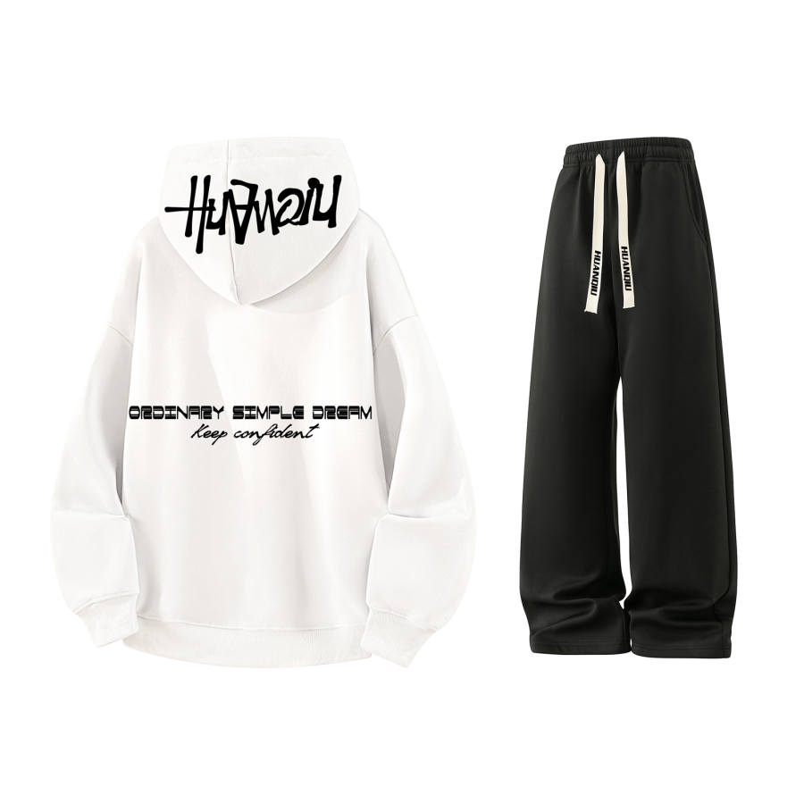 HUANQIU Sweatshirt Sets Unisex Hooded Moderate