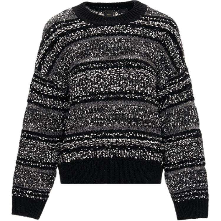 PINKO Knitwear Women's Black/White Crew Neck Moderate Other