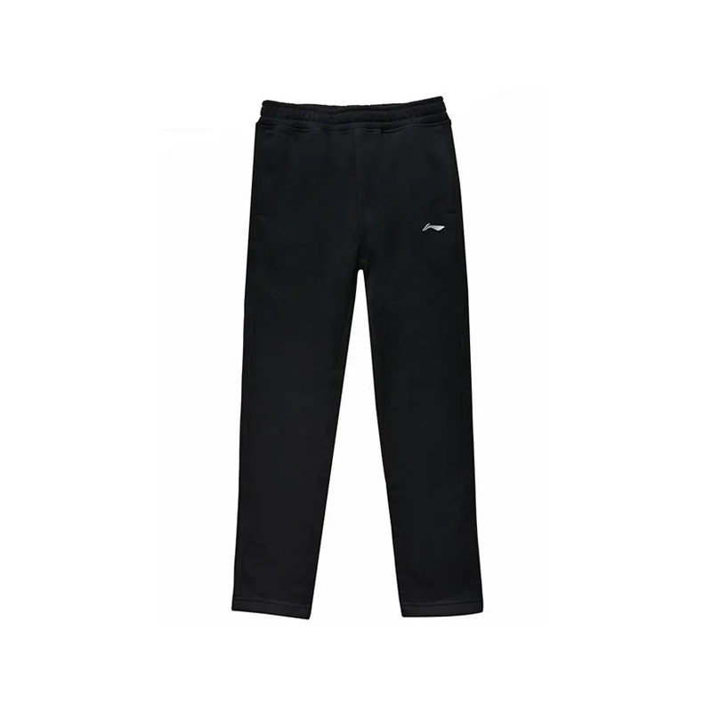 Li-Ning Li Ning Color Minimalist Style Casual Loose Fit Vertical Cotton Fall Winter Fleece Lined Thermal Straight Fit Pants
