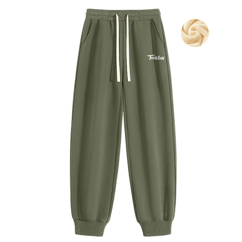 Tonlion Insulated Pants Unisex Thickened And Fleece Lined Skinny Pants