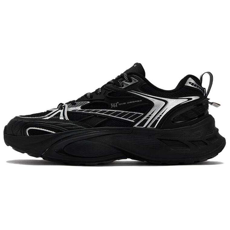 361° Cushioning, Wear Resistant Low top Chunky Sneakers Men's Black Silver
