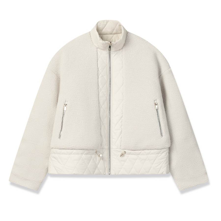 FILA MILANO Velvet feel Coat Women's Light Gray Ivory