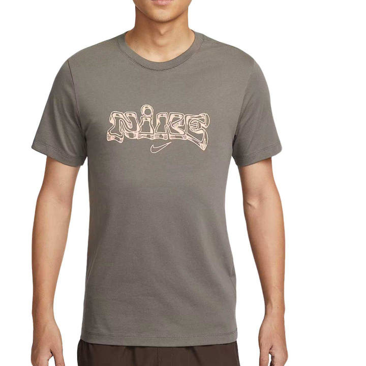 Nike Nike T Shirts Men's Cave Stone/Washed Coral Crew Neck Moderate