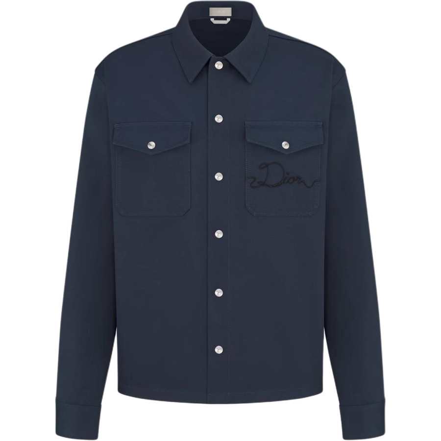 DIOR DIOR Shirts Men's Blue Lapel Moderate