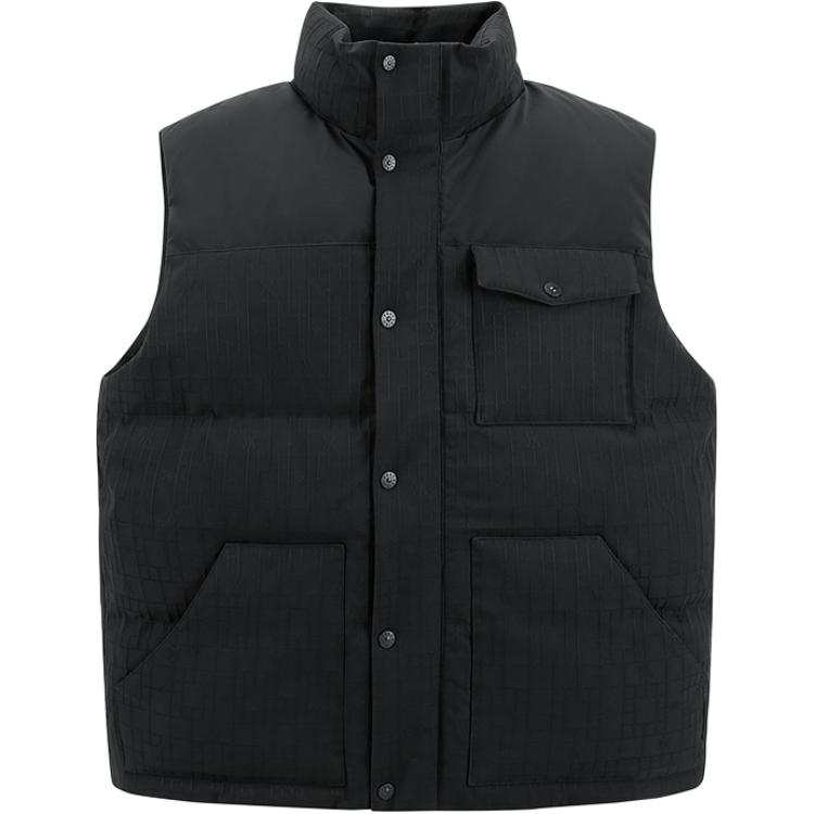 PEACEBIRD MEN Vests Men's Black 1 Stand Collar Other