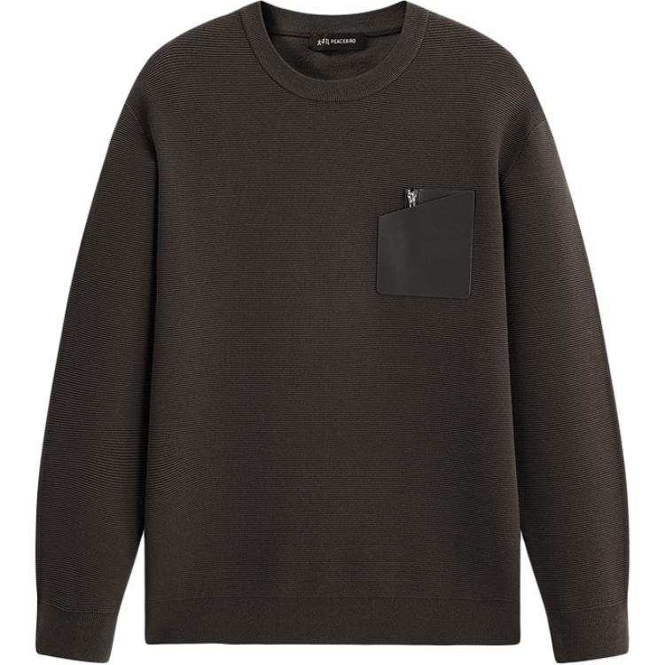 PEACEBIRD MEN Knitwear Men's Partridge Brown 1 Crew Neck Moderate