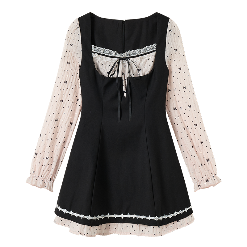 Fabric Pig Long Sleeved Dress Women's