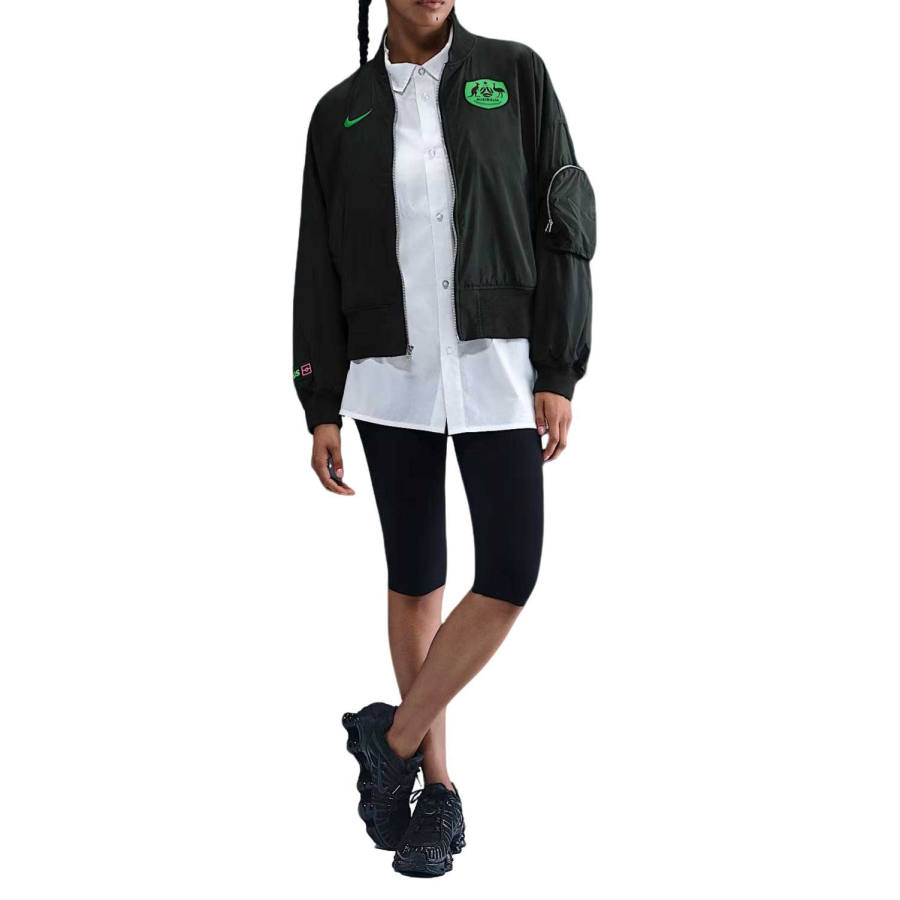Nike Nike Jackets Women's Night Forest/Super Pink/Toxic Green Baseball Collar Moderate Pilot