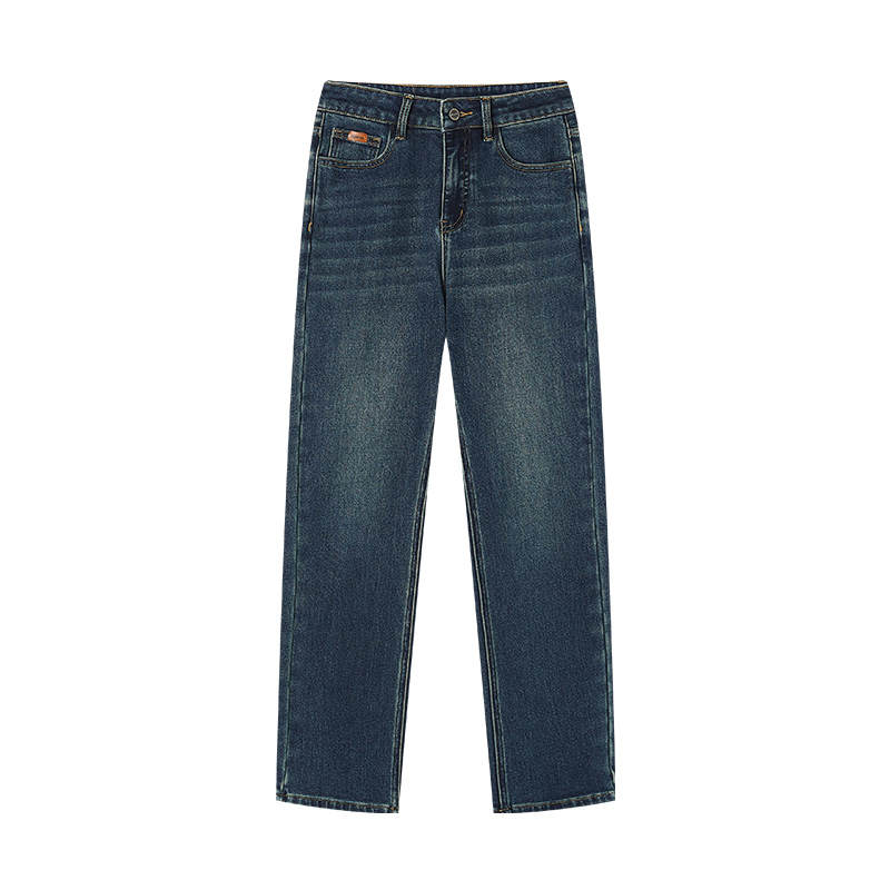 XIANGYING Jeans Women's Denim Blue Moderate Straight Fit Pants