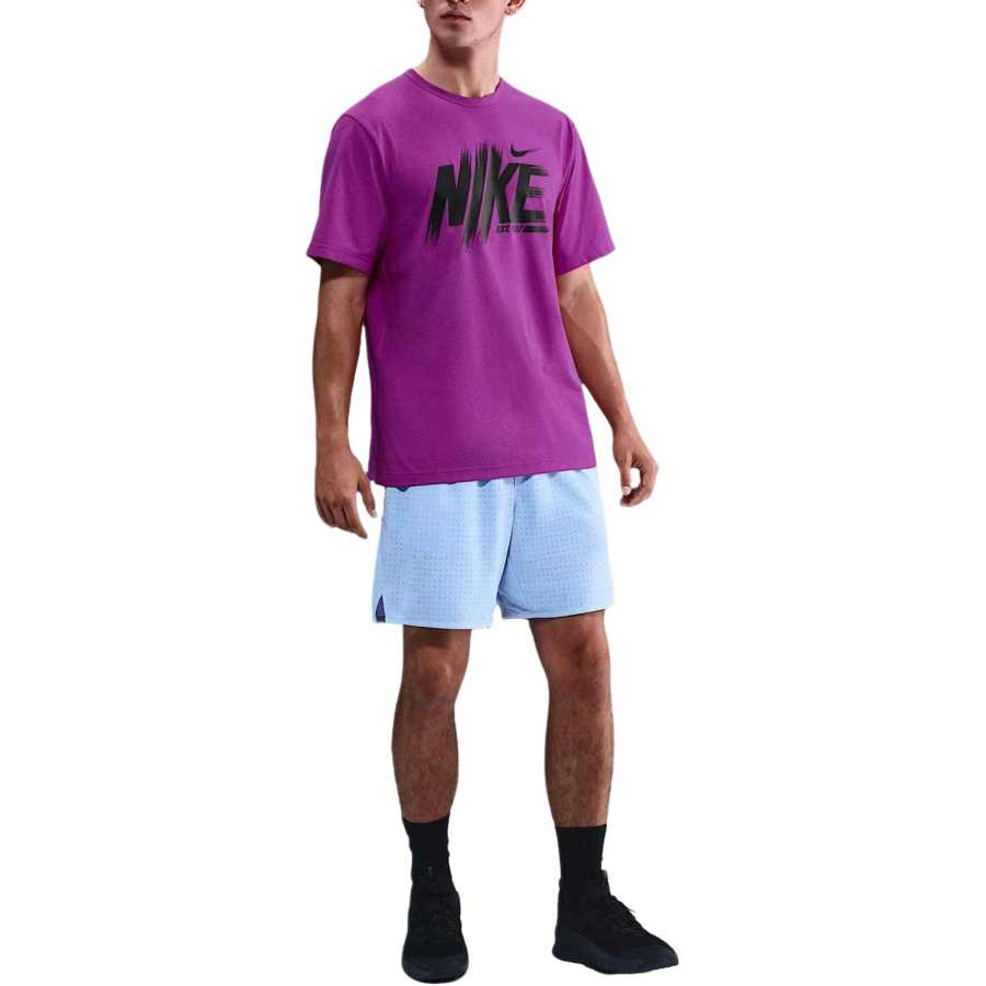 Nike Nike HYVERSE T Shirts Men's Bright Purple/Black Crew Neck Moderate