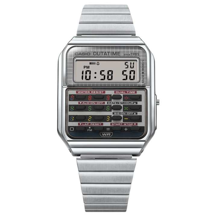 CASIO CASIO BACK To THE FUTURE VINTAGE Quartz Movement Stainless Steel Strap Watch Men's Watches Gray Dial