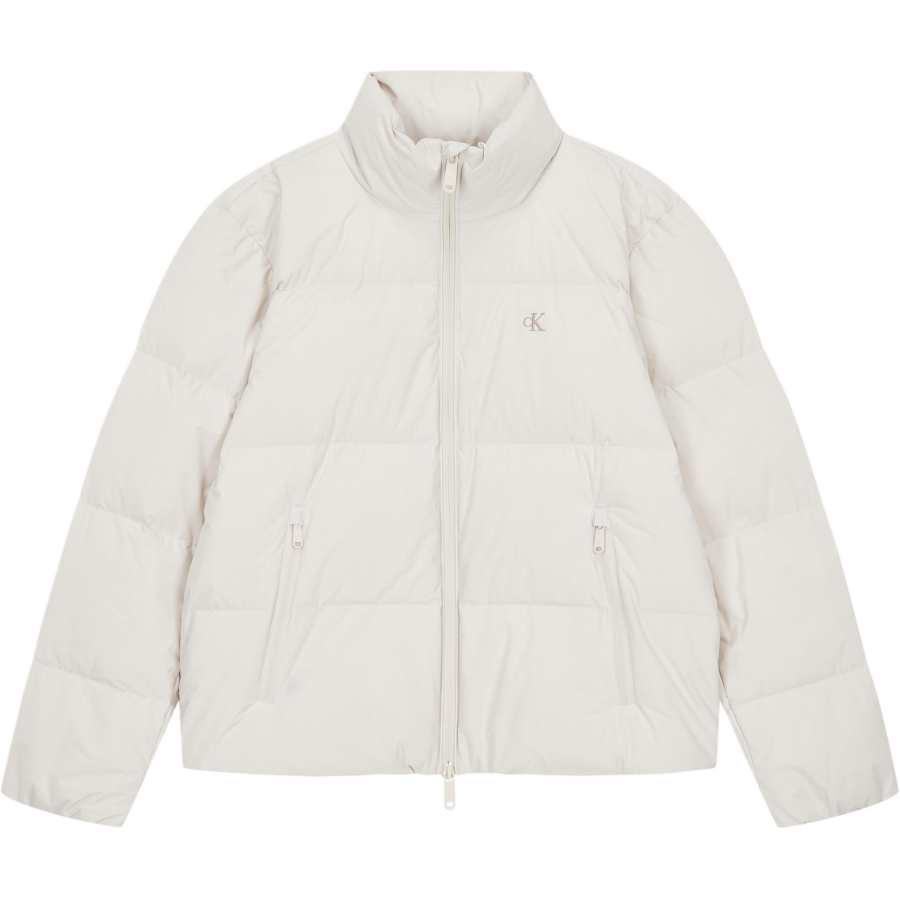 Calvin Klein Down Jackets Men's Pink Chalk White Stand Collar Moderate