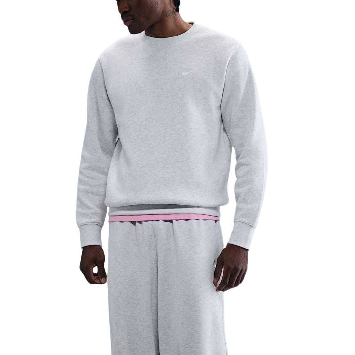 Nike Nike Club Sweatshirts Men's Birch Heather/White Crew Neck Moderate