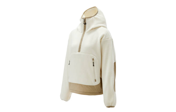 KOLON SPORT Sweatshirts Women's Cream White CR Hooded Thickened