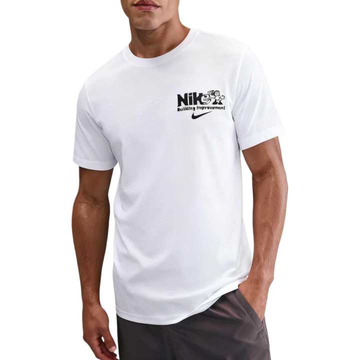 Nike Nike T Shirts Men's White/Black Crew Neck Moderate