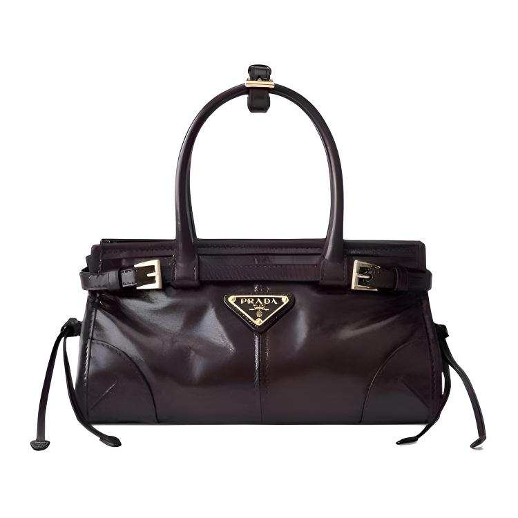 PRADA PRADA Cow Leather Handbag Mini Women's Dark Brown