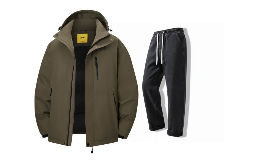Jeep Casual Sportswear Unisex Hooded Thickened And Fleece Lined